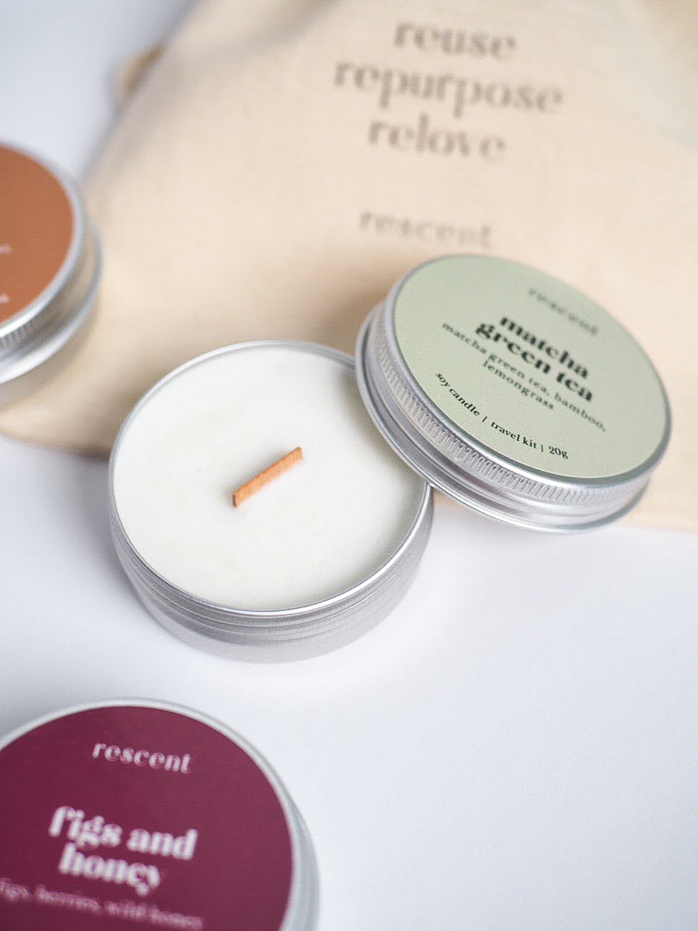 Travel Candles Kit - Natural Soy Wax